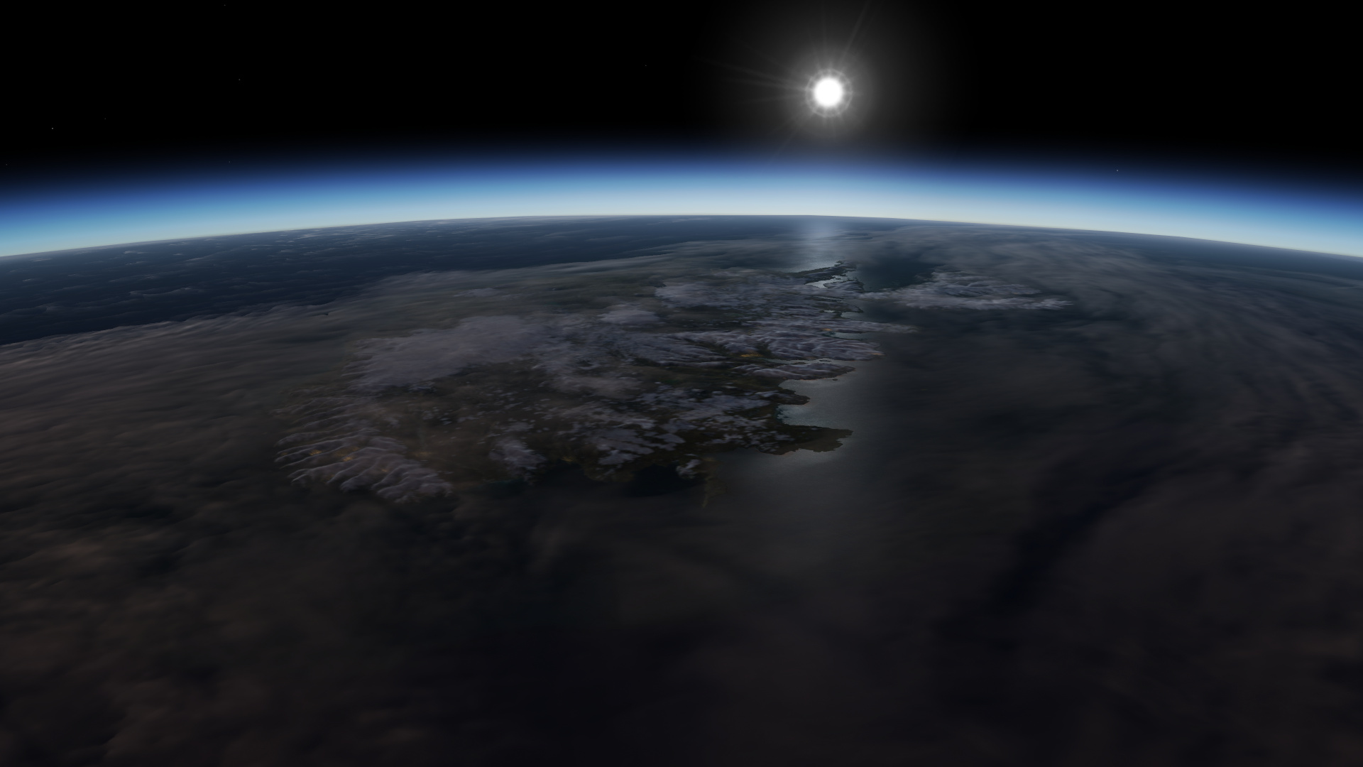 Screenshot of Iceland from space