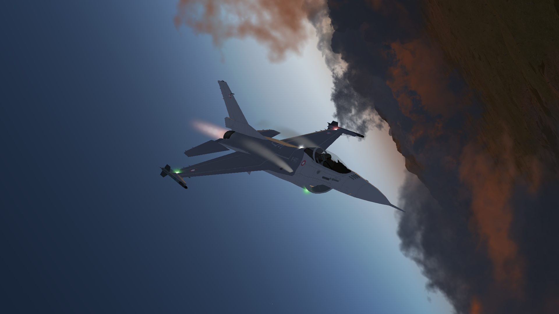 F-16 in dusk