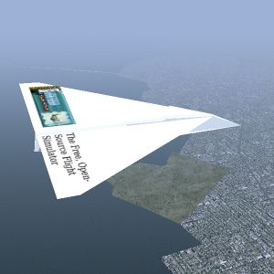 A paper airplane soaring over San Francisco, California