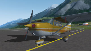 Cessna 172 parcheggiato ed ancorato a terra