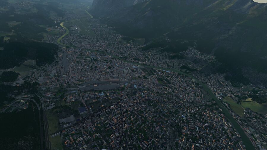 Innsbruck - 1st OSM2City worldbuild in FlightGear 2020.3.7