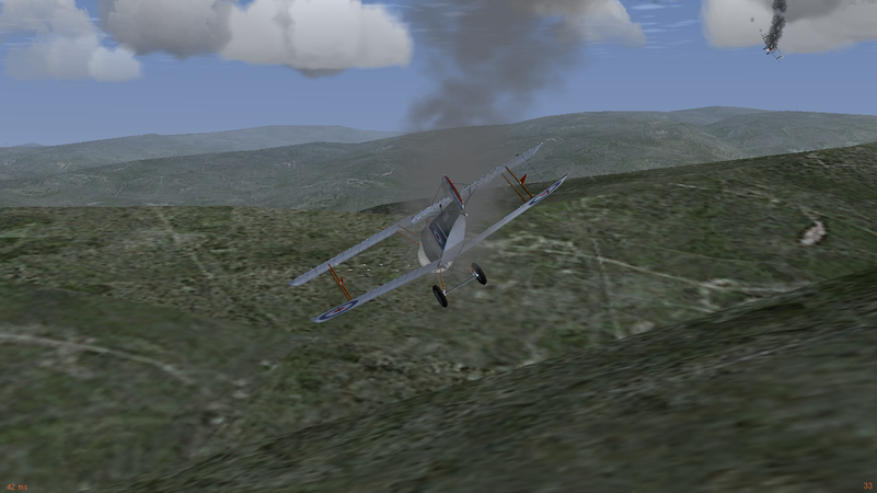Sopwith Camels in an AI Scenario running with the Bombable add-on.