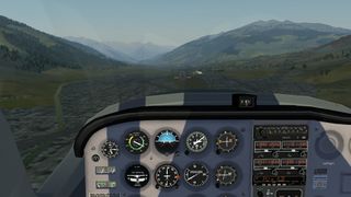 Sur le point d'attérir, demonstration du nouvel effet d'ombre ALS dans le cockpit