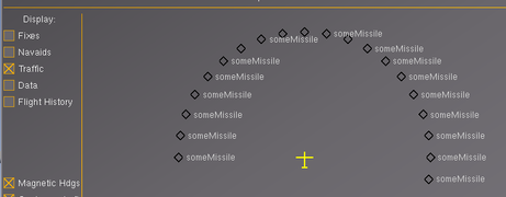 Red Leader's AI missiles script used for instancing and controlling independent missiles, shown on the hard-coded Map dialog.