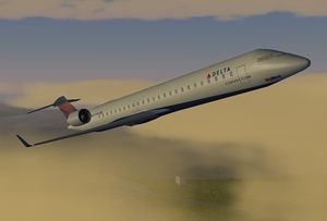 The CRJ900 in the Delta Connection/SkyWest livery