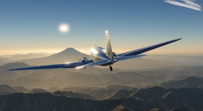File:Morning at Mount Fuji with the amazing Douglas DC-3 - HDR - PBR.jpg