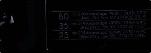 Custom AP panel showing triangular flight data