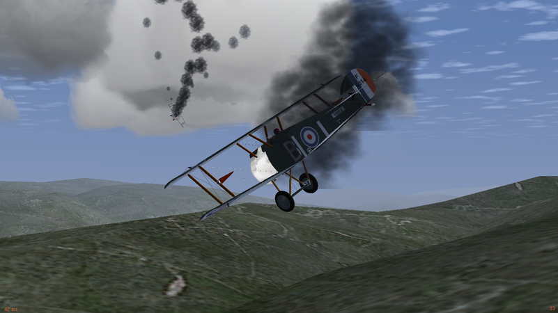 Sopwith Camels in an AI Scenario running with the Bombable add-on.