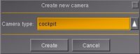 Dialog used to create new cameras. Four camera types are available
