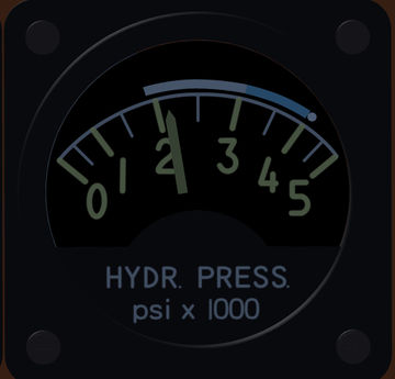 FIAT G91R1B Hydraulic pressure gauge with bitmap dial
