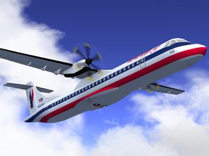 The ATR 72-500 in the American Eagle livery