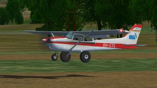 Cessna 172P con neumáticos de arbustos de 36"
