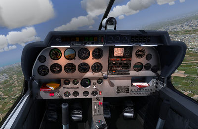 Cockpit of Robin DR400 Dauphin