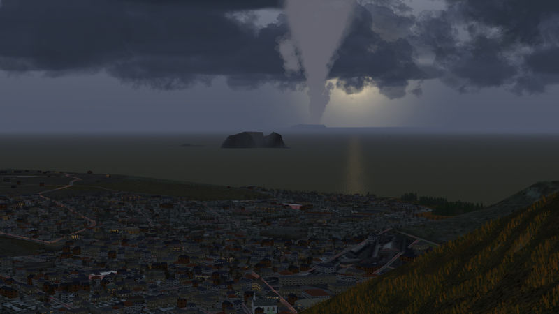 File:Eruption at main crater on the island of Surtsey in Iceland viewed from the island of Himaey (Flightgear 2020.x) 01.jpg