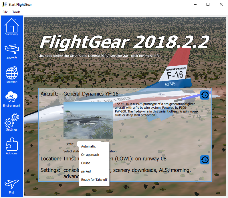 flightgear command line