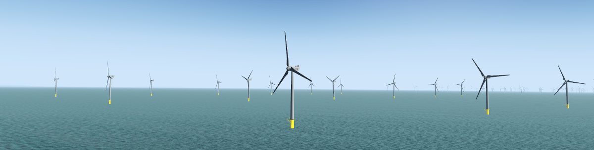 osm2city placed wind turbines at Rød Sand 2 in Denmark.