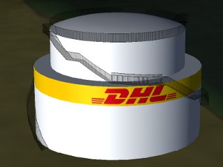 DHL-Tank at fuel storage area on apron 4