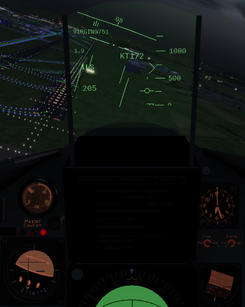 The HUD assists with ILS landings.