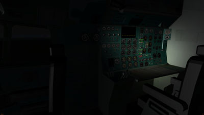 Tupolev Tu-154B-2 flight engineer cockpit night.jpg