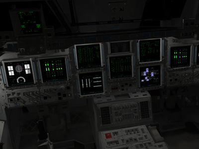 Das Cockpit des Space Shuttle