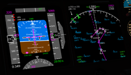 Boeing 747-400 PFD and ND approach EHAM 18R.png