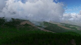 Clouds in the mountains of Corsica (FlightGear 2020.x)
