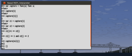 Showing a simple example of functional closures, with white styling.
