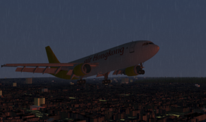 An A300F landing