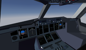 A380 Cockpit during managed climb