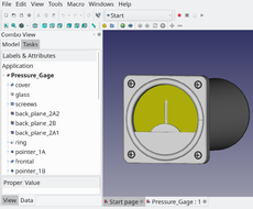Open the 3D drawing created with Freecad