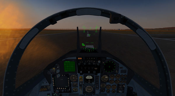 Richard Harrison's new F-15 Eagle on the runway at KSFO with the new ALS cockpit effects