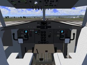 The 3d cockpit of the ATR 72-500