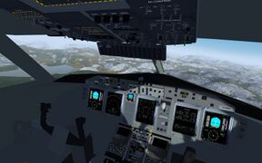 Cockpit of the DHC-8-400 in flight above Norway