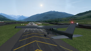 Klaar om te landen op de luchthaven van Aosta