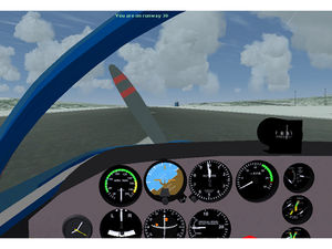 The RV-6A cockpit before takeoff
