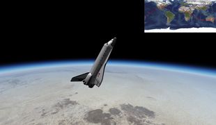 The orbiter high over Africa