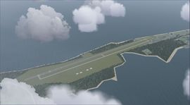 Overview of Diego Garcia NSF in the current version with some custom buildings.