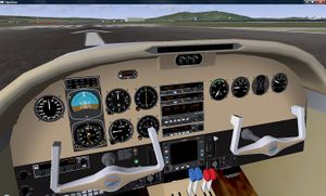 The cockpit of an Aerostar 700