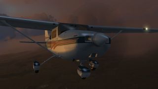 Cessna 182S at dusk