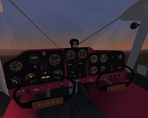 The cockpit of the Tri-Pacer.