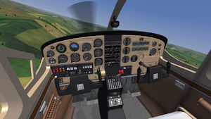 Vue générale du cockpit du Skymaster