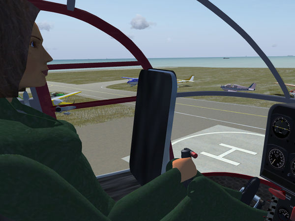 Simulated co-pilot Amelia controlling the Alouette-III
