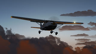 C182 at dawn in FlightGear.