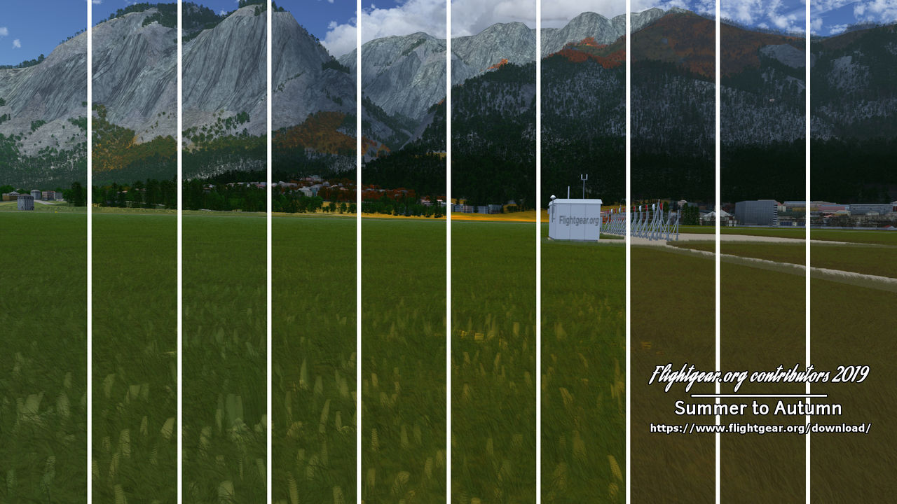 Seasons transition from summer to autumn at Innsbruck Airport.