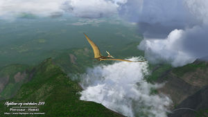 Pterosaur over Mount Waialeale on the Island of Kauai, Hawaii