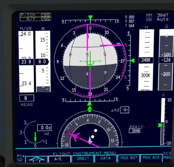 PFD of the Space Shuttle in MM304