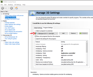 Nvidia Control Panel on Windows 10